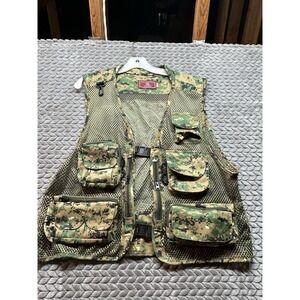 JARUSITE XXL Camo Fishing Vest Multi Pocket Mesh Utility Hunting Tactical